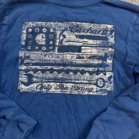 CARHARTT Kids Long Sleeved Blue “tools” graphic Shirt size: 5 - Picture 3 of 6